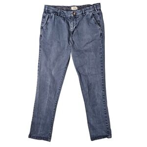 Marine Layer Pants (Men's 34x32) Blue Cotton Blend Twill Casual Chino Slim